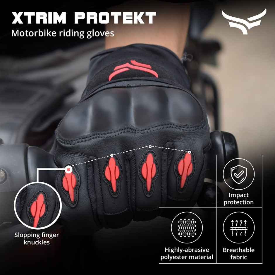 Xtrim Bike Riding Gloves | Black and Red | Medium)