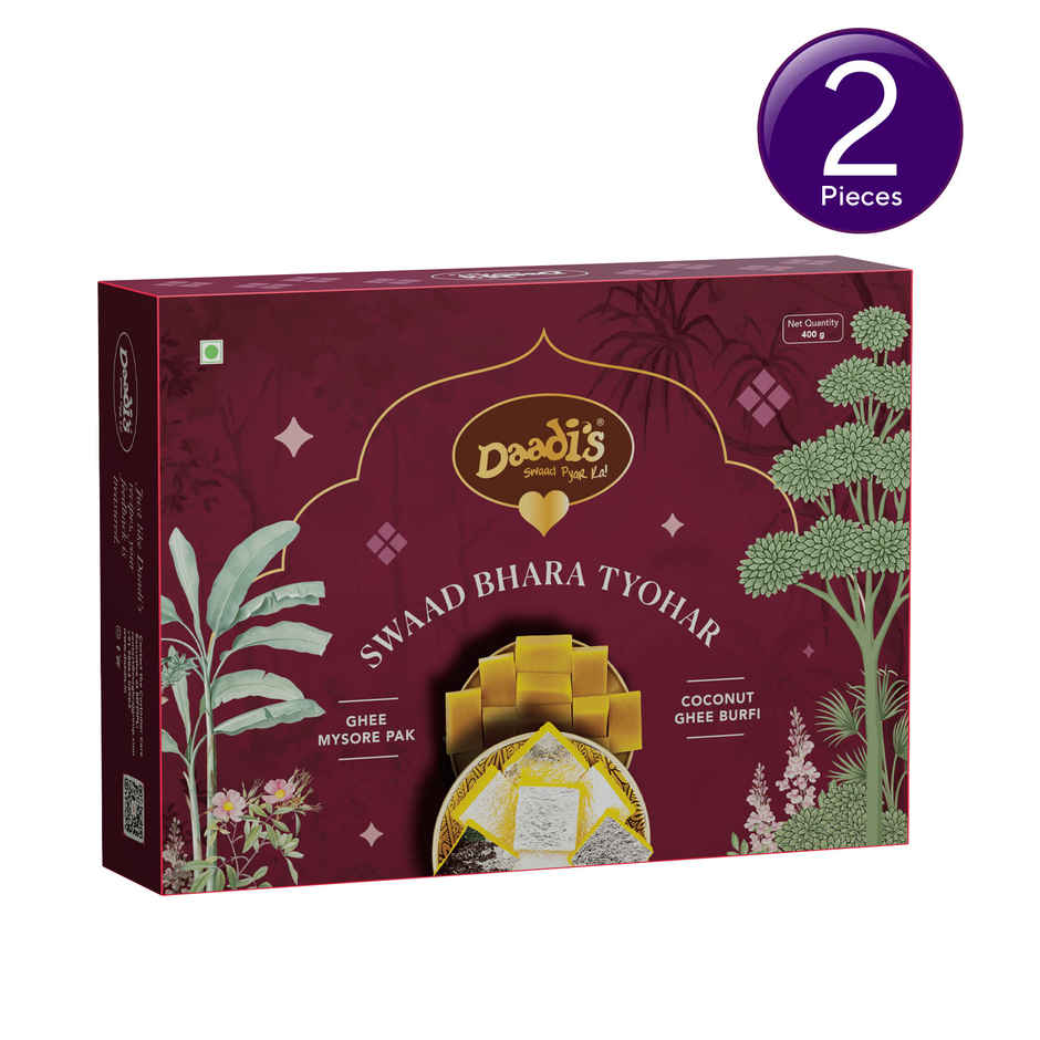 Daadi's Coconut Ghee Burfi & Ghee Mysore Pak | Gift Pack Combo