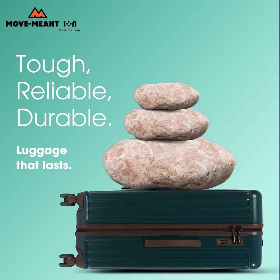 Move-Meant Travel Fun Cabin Suitcase Olive | 8 Wheels | Polycarbonate Trolley Bag with Number Lock - 55 cm