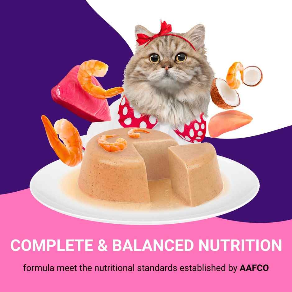 Moochie Cat Wet Food - Hairball Care - Pate With Prawn In Gravy | Gluten Free & No Preservative
