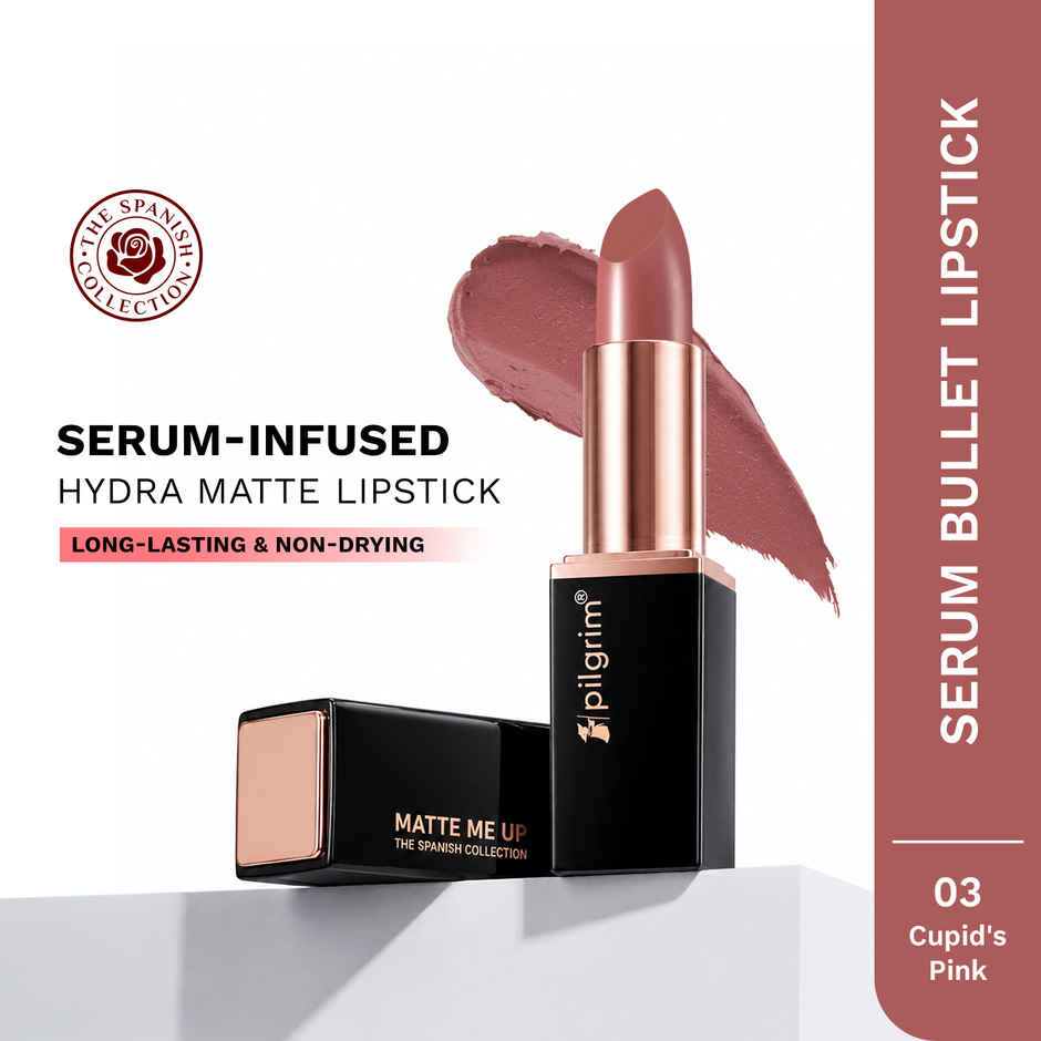 Pilgrim Matte Me Up! Bullet Lipstick SPF 30 Lightweight & Long-lasting | Cupid's Pink 03