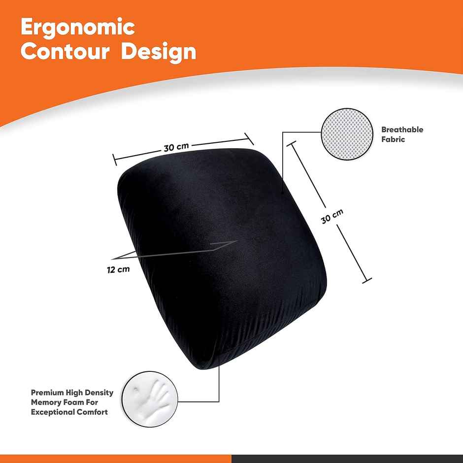 Gomechanic Godryft Memory Foam Car Seat Cushion For Back Support To Relieve Sciatica Pack Of 2