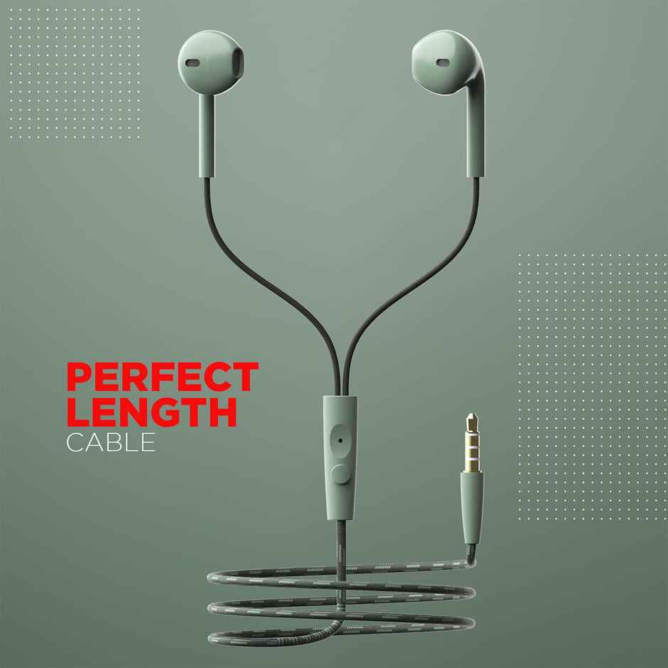 boAt Bassheads 105 Wired in Ear Earphones with Mic (Iguana)