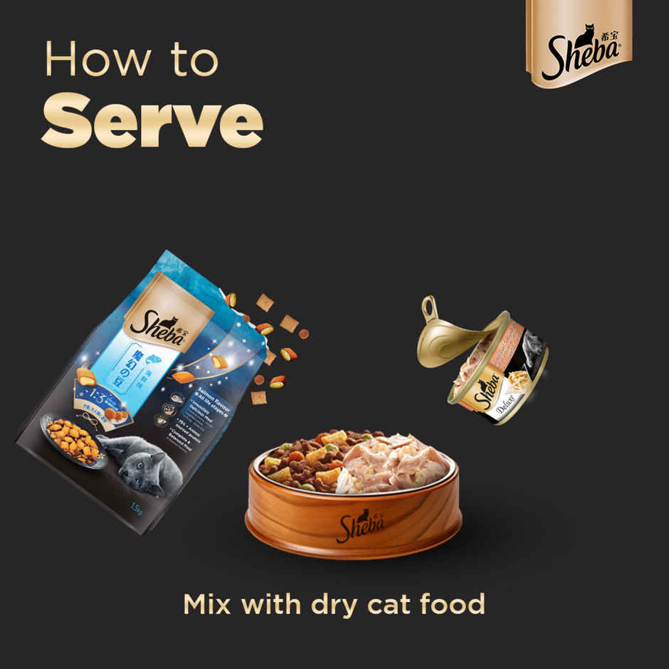 Sheba Deluxe Premium Adult Wet Cat Food | Succulent Chicken Breast in Gravy Can - 1+ Years