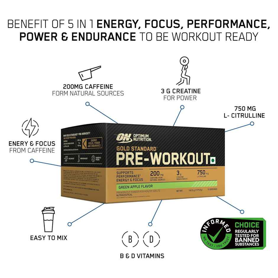 Optimum Nutrition Pre-Workout Green Apple Flavour