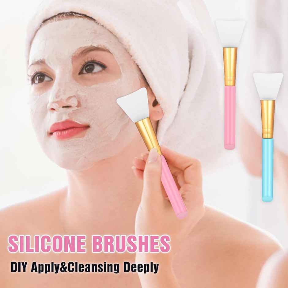 Bronson Professional Soft Hairless Silicone Mud Face Pack Brush Applicator (Color May Vary)