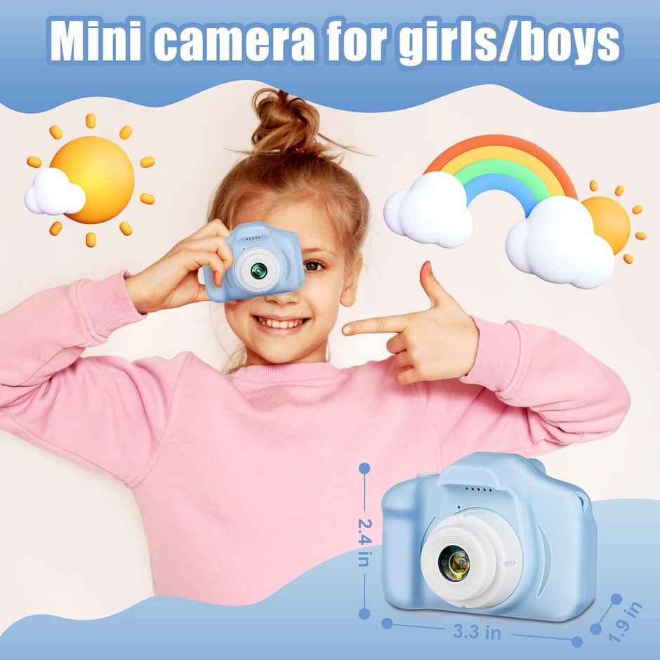 Storio Kids Digital Camera Toy | 3 MP 1080P HD Video | 2 Inch Screen | USB Rechargeable | Blue