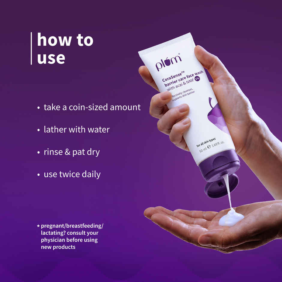 Plum CeraSense Barrier Care Face Wash with Acai & 1% NMF