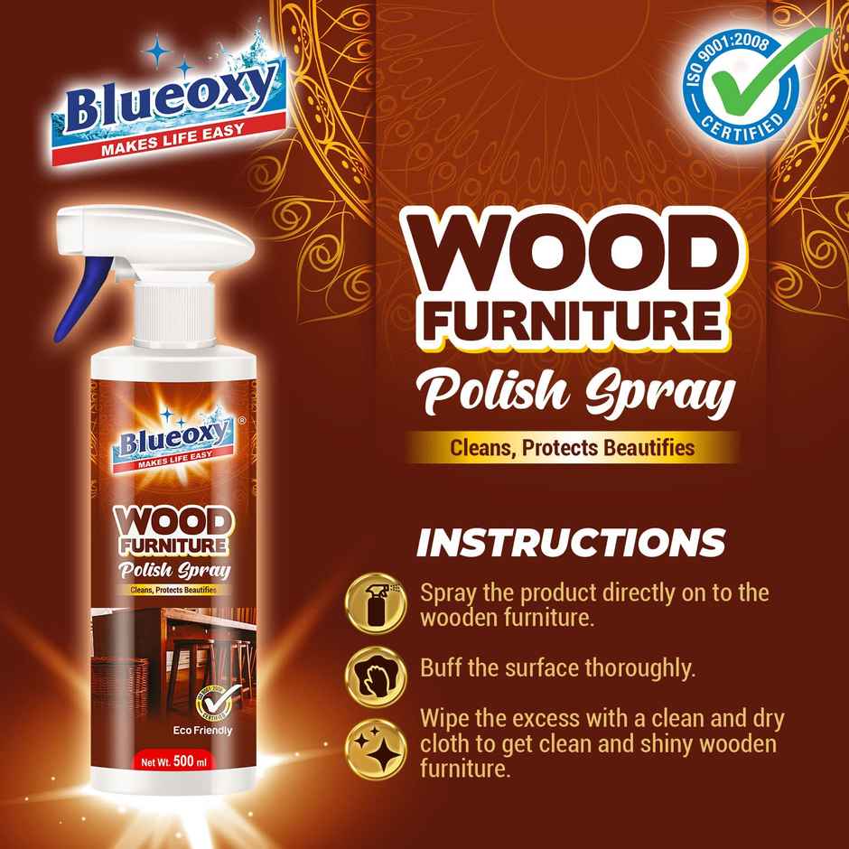 Blueoxy Wood Furniture Polish Spray | Gloss Finish