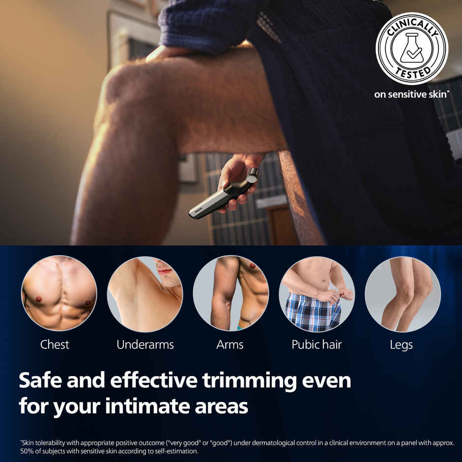 Philips Body Trimmer for Men | Trim or Shave | Skin Safe Grooming & 100% Showerproof | BG3007/01