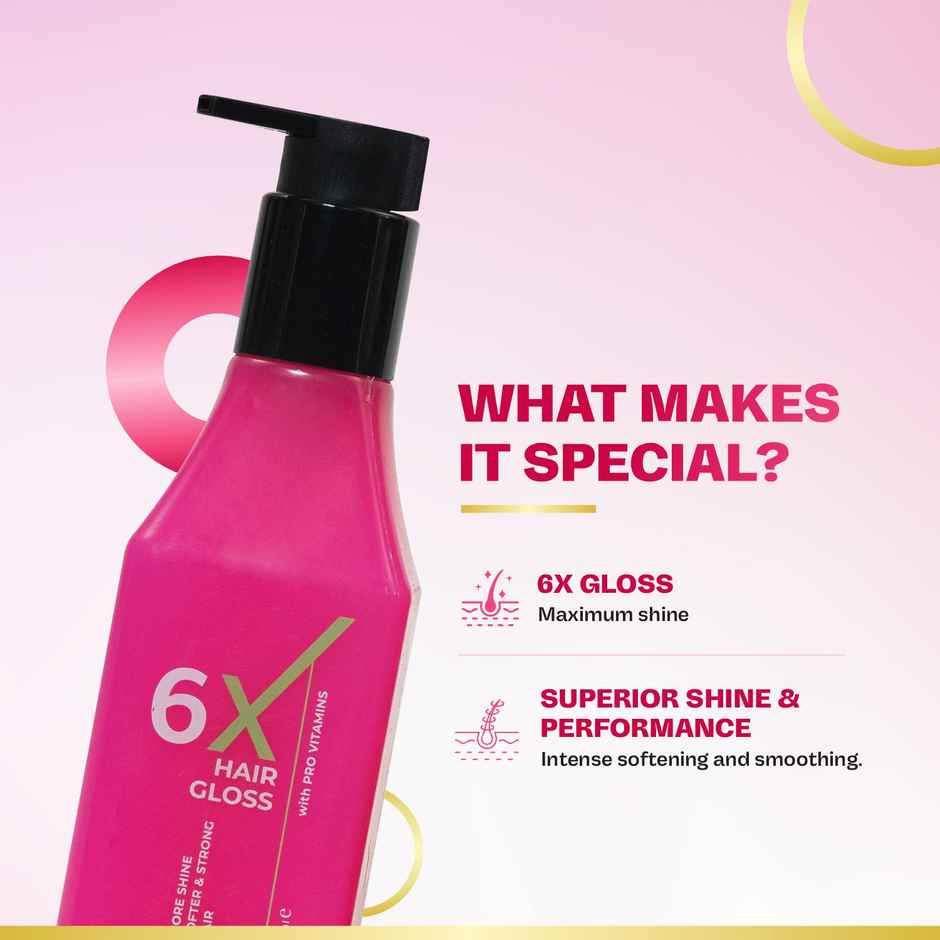KT Professional 6X Hair Gloss Shampoo | Intense Shine & Smooth Hair with Pro-Vitamin