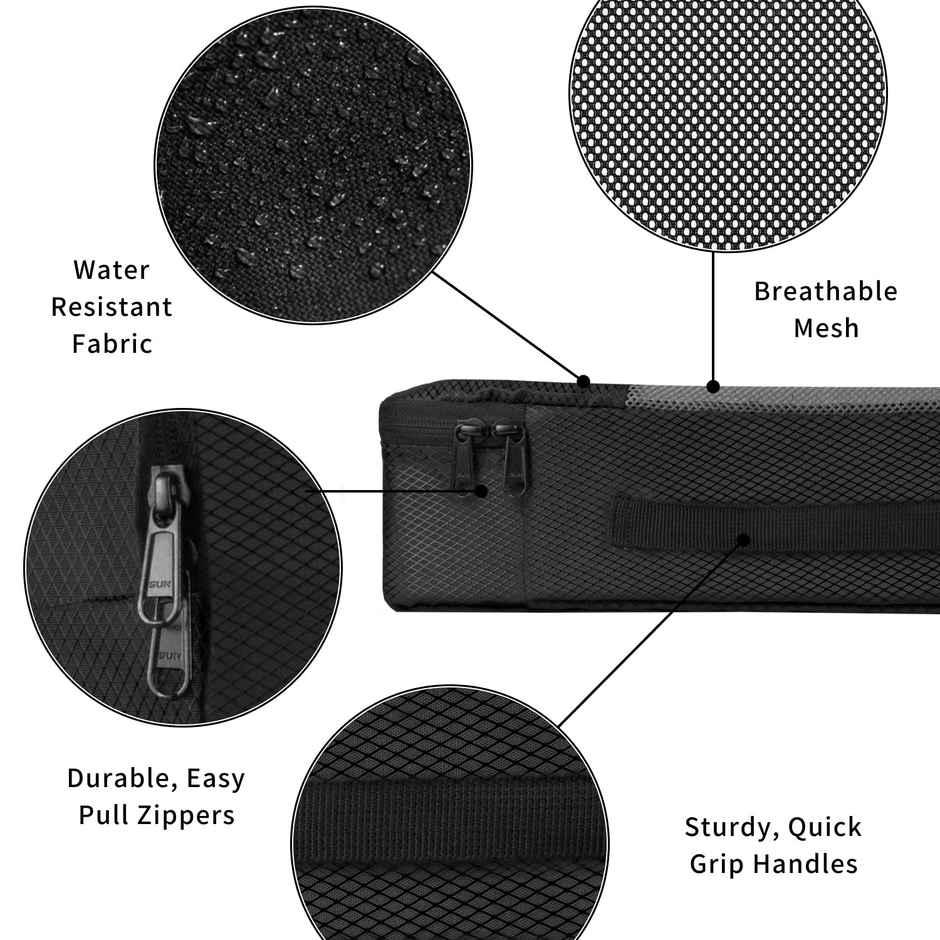 TRAVALATE Polyester 4 Various Sizes Travel Luggage Packing Cubes | Black