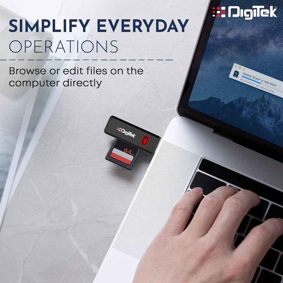 Digitek Dcr 006 Usb 3.0 High Speed 2 In 1 Multi Card Reader With Led Indicator,Upto 5 Gbps Download