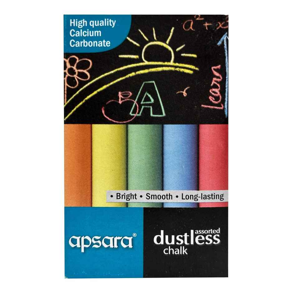 Apsara Dustless Chalk Assorted (Pack of 10)