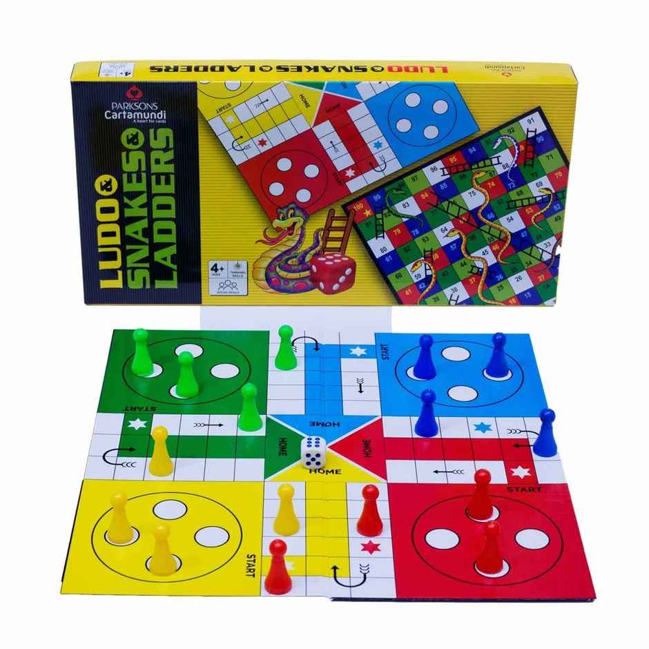 Parksons Cartamundi Cartamundi Snake & Ladder and Ludo | 2 in 1 Board Game | 4+ years