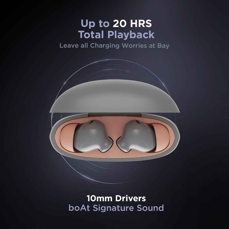 boAt Airdopes 183 TWS Earbuds W/ Enx Tech, Beast Mode | Low Latency Upto 60ms | Mercurial Grey