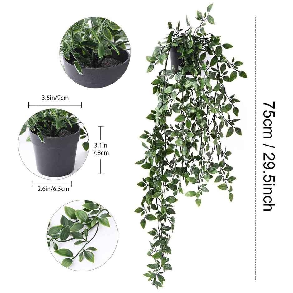 TIED RIBBONS Hanging Artificial Plant with Pot