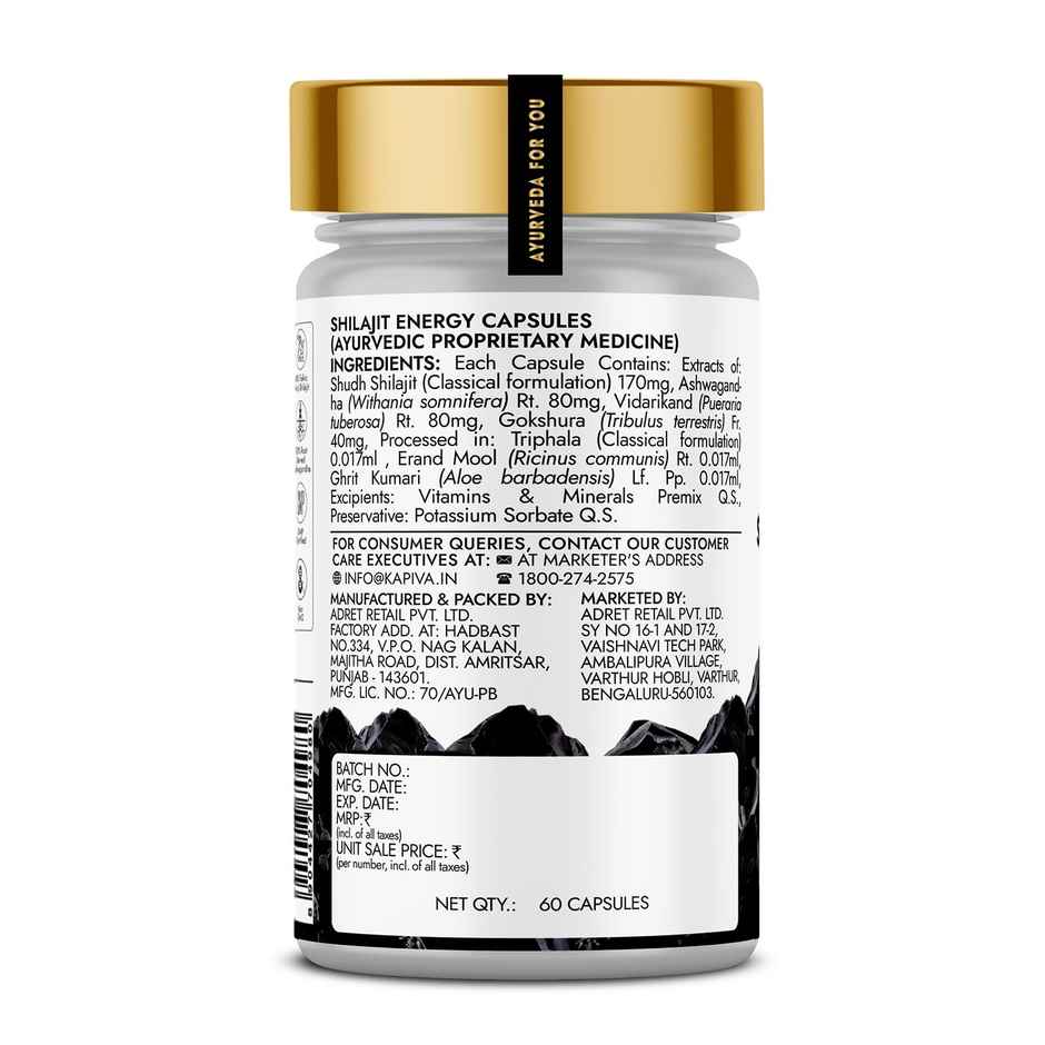 Kapiva Activ Foods Shilajit Energy 60 Capsule