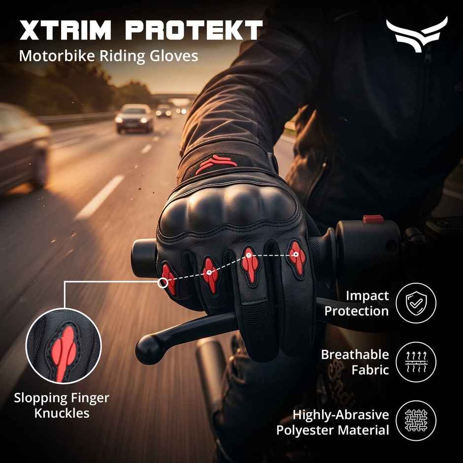 Xtrim Bike Riding Gloves | Black and Red | Medium)