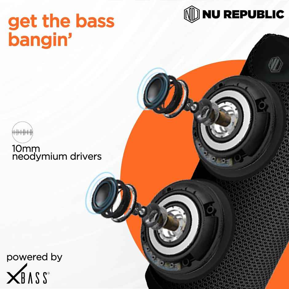 Nu Republic Music Box 10 With X-Bass Technology Upto 10Hrs Playtime 10W Bluetooth Speaker - Black