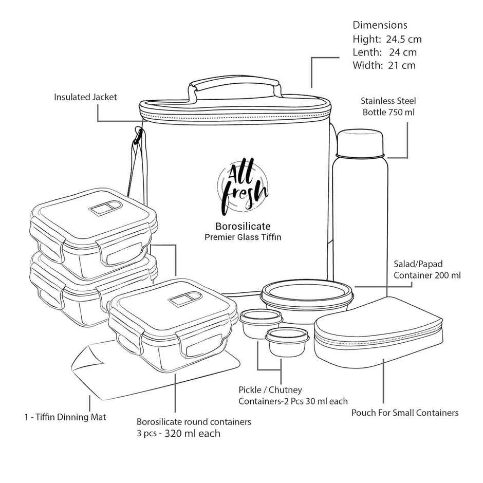 Treo By Milton All Fresh Premier Tiffin Square Set Of 8