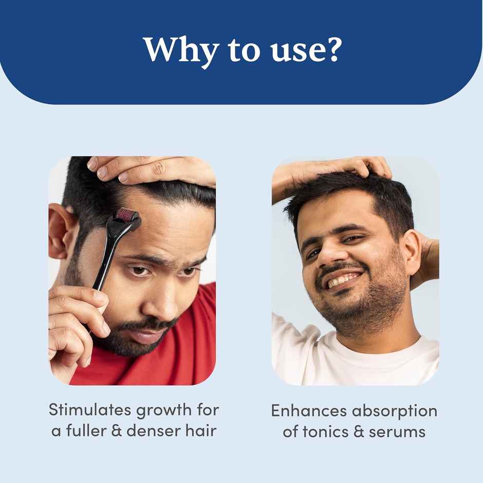 Man Matters Derma Roller 1.00mm with 540 Titanium Needles Promotes Beard Growth & Reduce Acne Scars