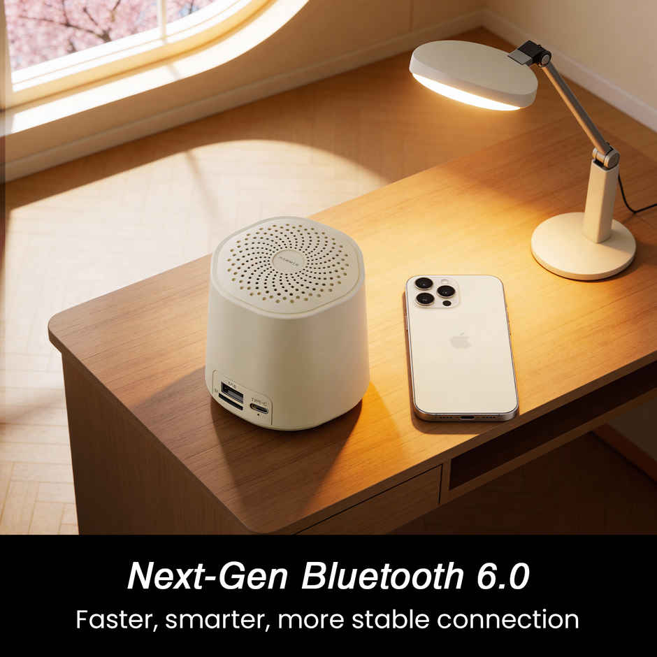Hammer Drop Go Portable Indoor Bluetooth Speaker | 5W | BT v6.0 | Up to 32H Playtime | Beige