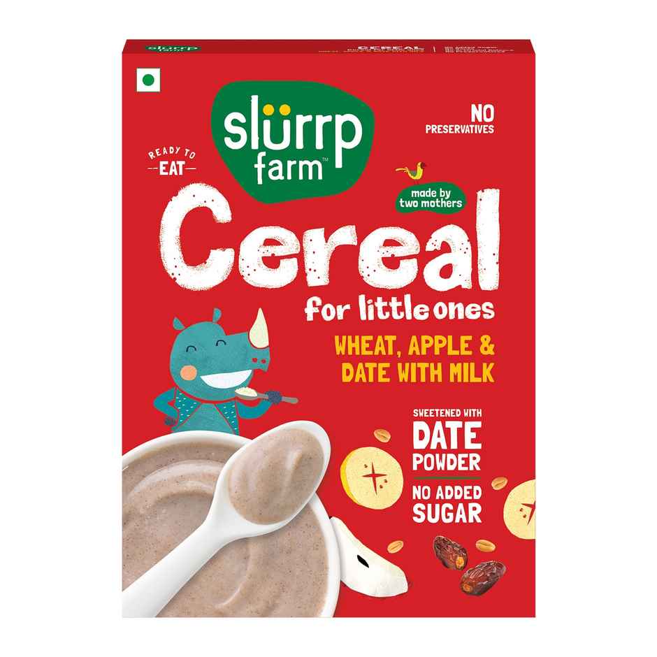 Slurrp Farm Cereal - Wheat Apple And Date With Milk | No Added Sugar | No Powder