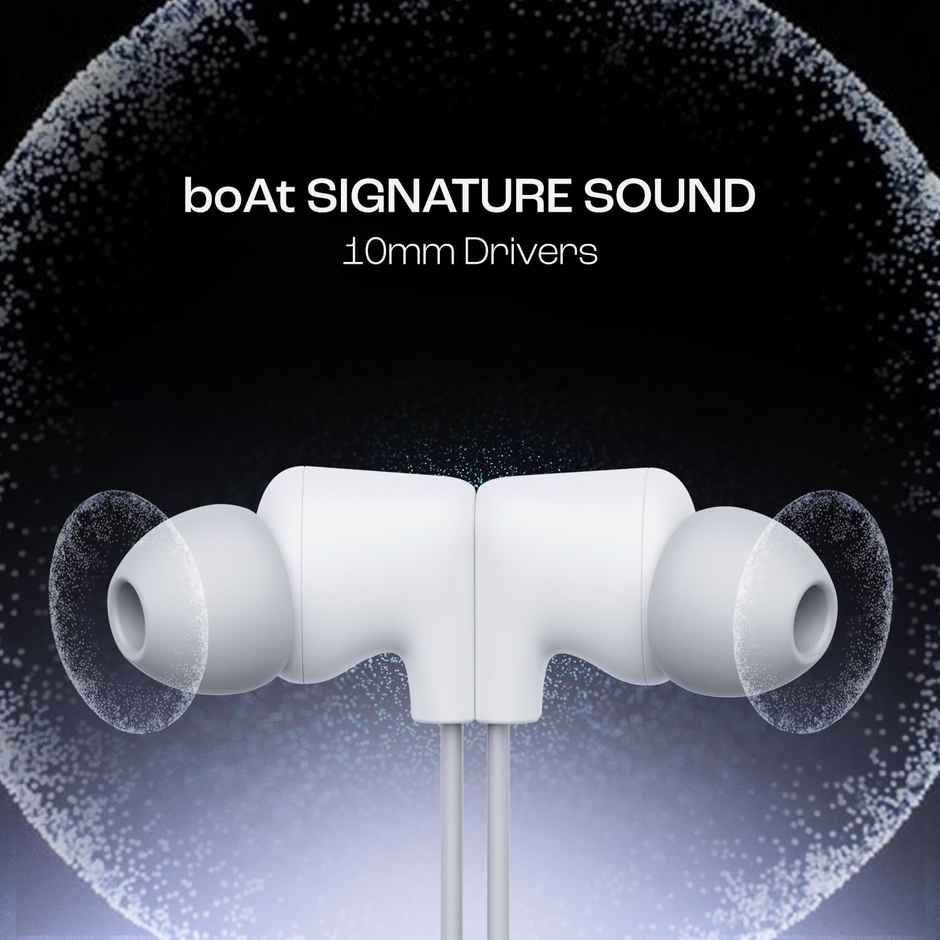 boAt Rockerz Trinity BT Neckband w/ 150H Playtime, Crystal Bionic Sound & ASAP Charge (Kutch White)