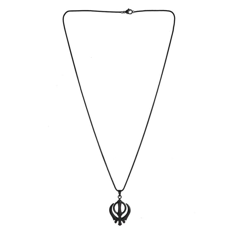 Voylla | Eclipse Khanda Sikh Religious Black Mens Pendant