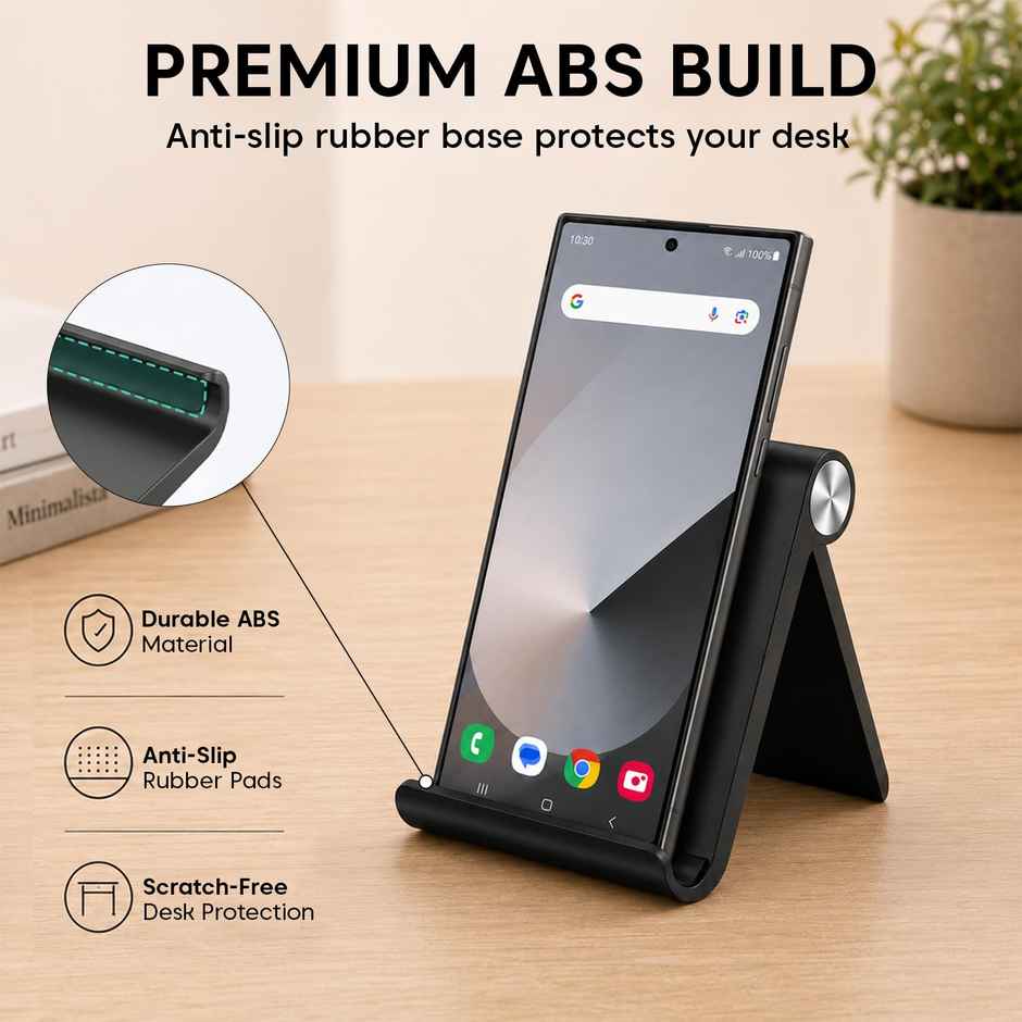 Sounce Multi-Angle Foldable Tablet & Phone Stand | Adjustable Desktop Holder | Black