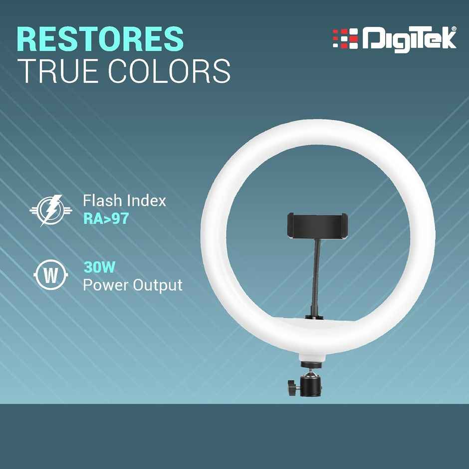 Digitek Drl-14C 14 Inch Led Ring Light With 5Ft Stand & Smartphone Mount - Usb Powered