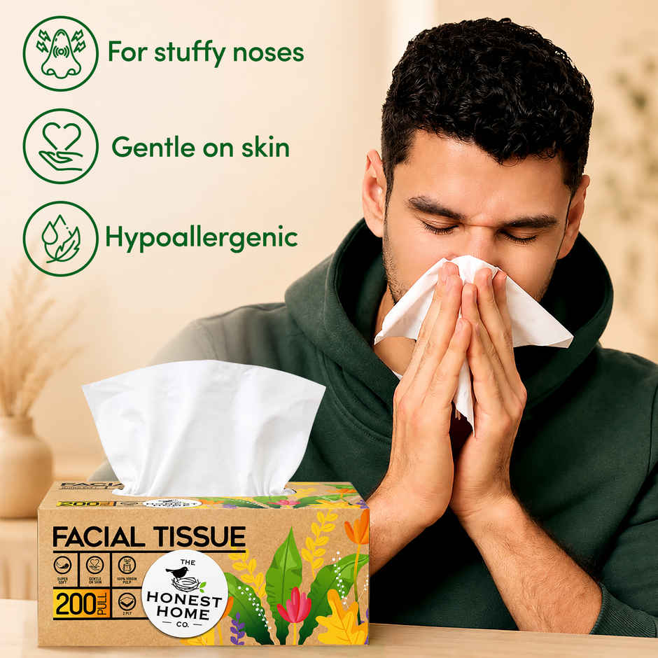 The Honest Home Company Facial Tissue Box | 200 Pulls