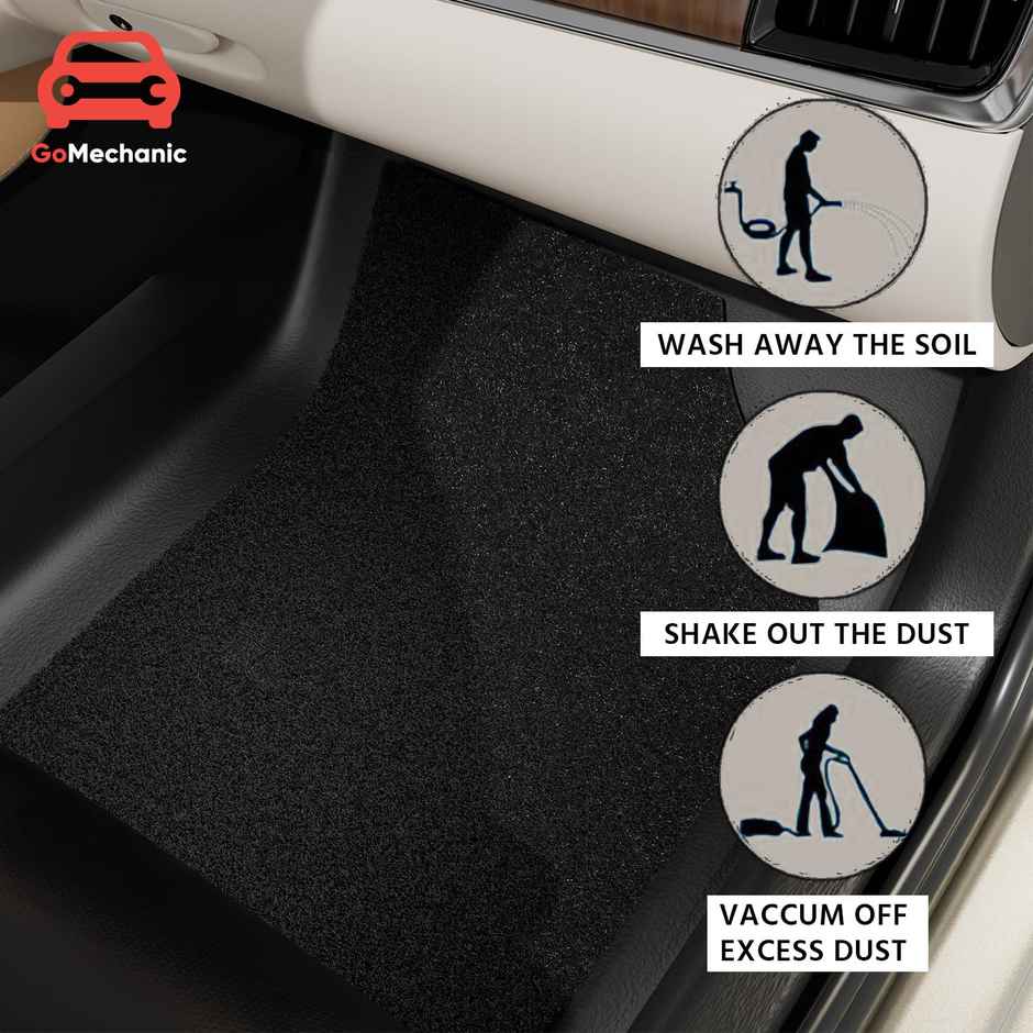 GoMechanic Car Mat 4pcs-Interior Accessory For Car-Standard 12 mm Pvc Universal Car Grass Foot Mats