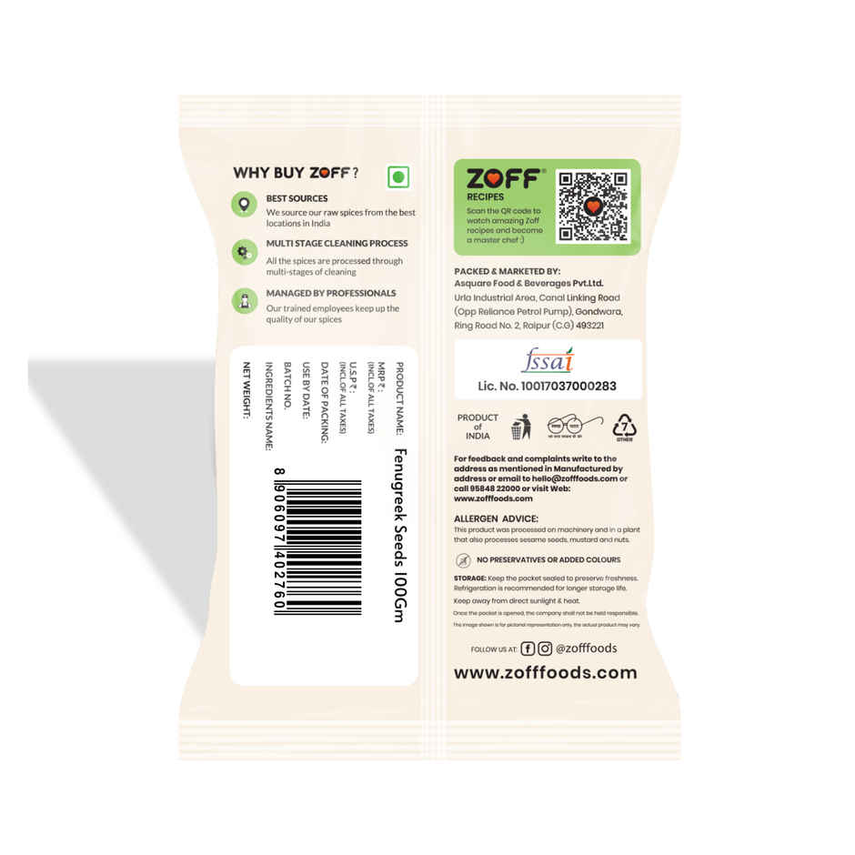ZOFF Fenugreek - Methi Seeds Combo 