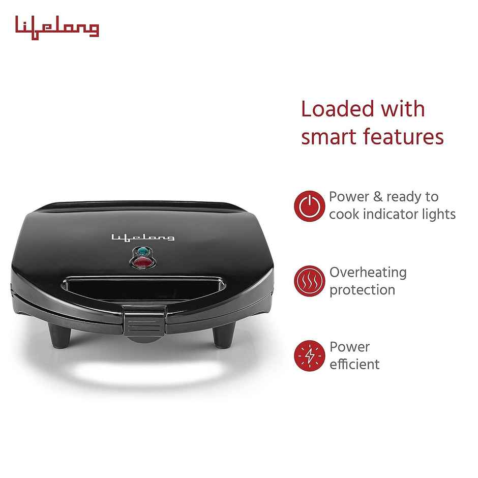 Lifelong 750 W 4 Slice Sandwich Maker (LLSM120G)