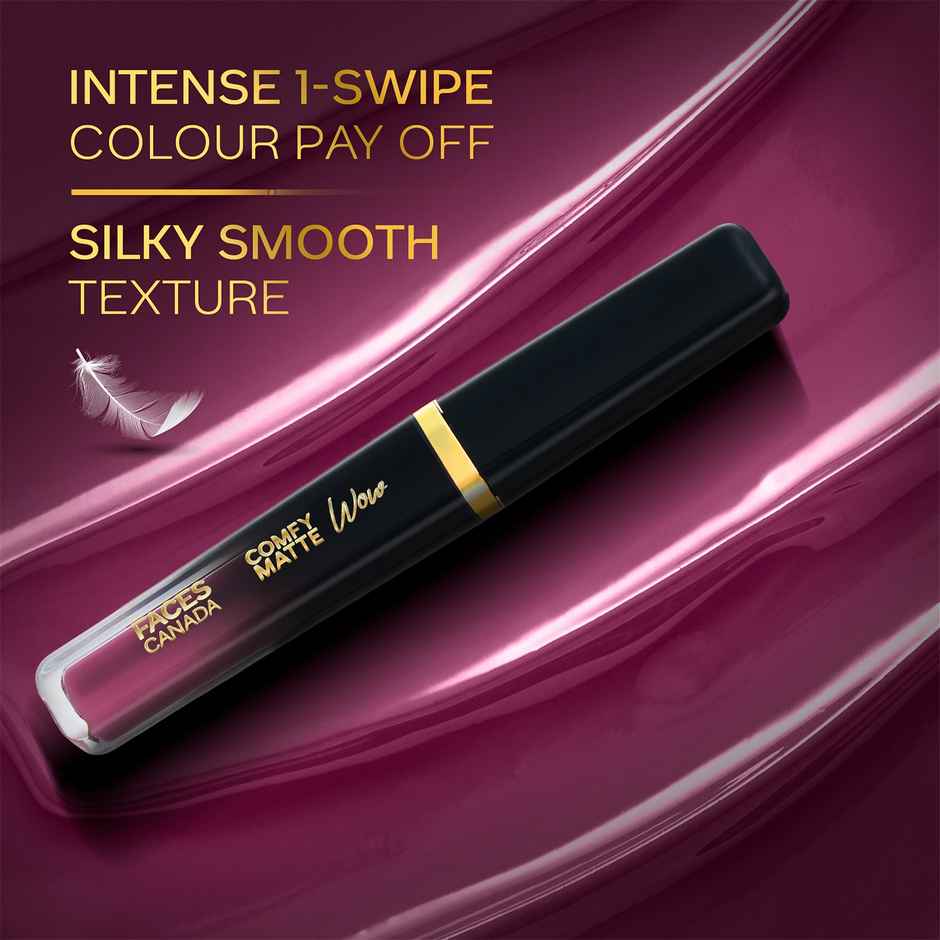 Faces Canada Comfy Matte Wow Liquid Lipstick | Orchid Opulence 10, One Swipe Application