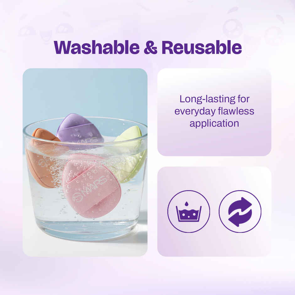 MARS Finger Fits Mini Makeup Puffs for Multipurpose Makeup