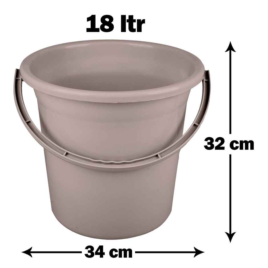 Kuber Industries Plastic Strong Bucket for Bathroom for Bathing|18 L|Brown