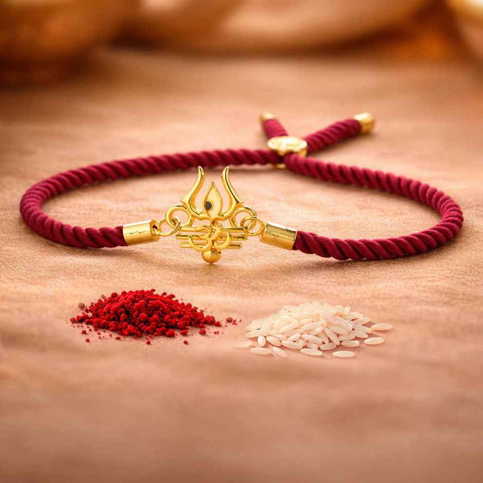 Gold Shiva Rakhi for Brother | Bracelet Adjustable | Pack of 1 | Voylla