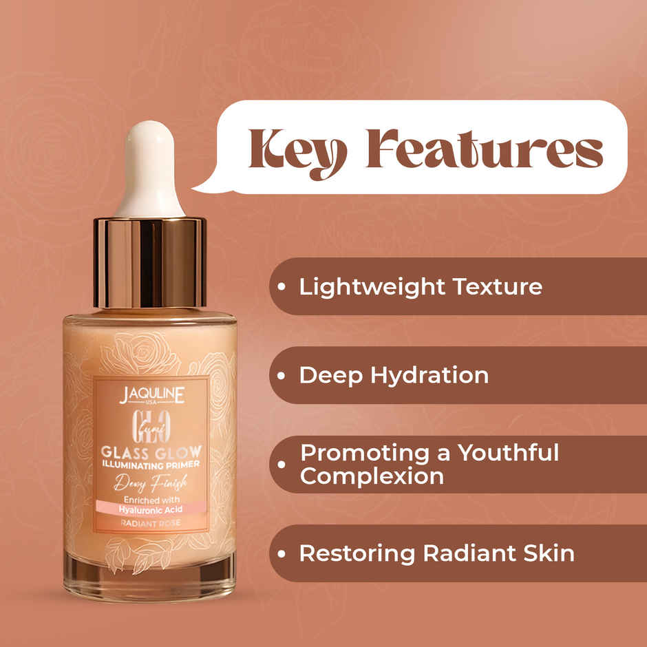 Jaquline USA Lumi Glo Glass Glow Illuminating Primer | Radiant Rose