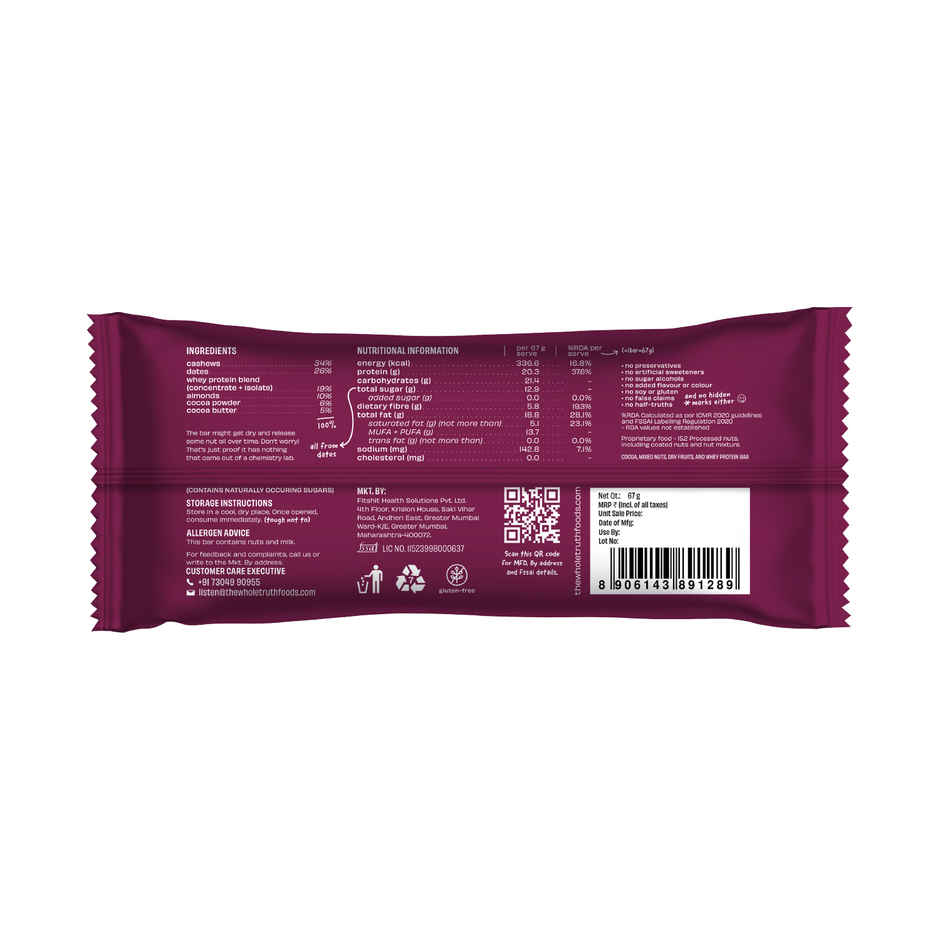 The Whole Truth 20g Protein Double Cocoa Protein Bar