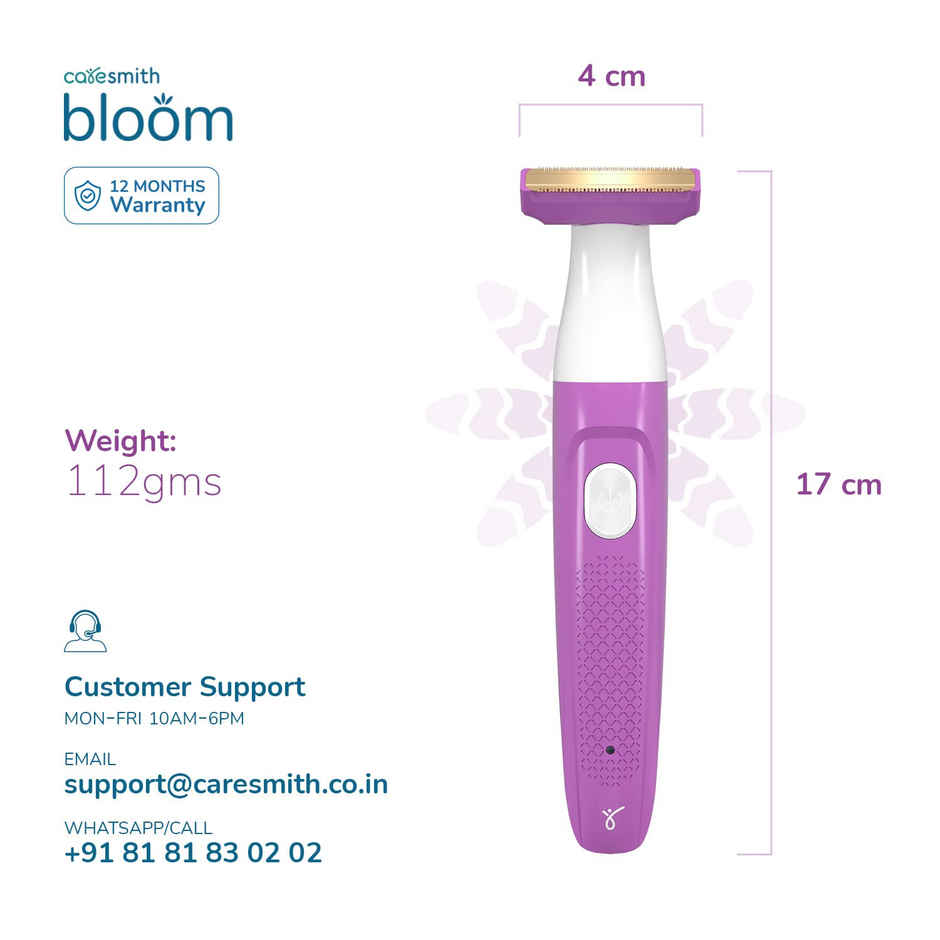 Caresmith Bloom Bikini Trimmer: Rechargeable Design with Extra Shaver for a Smooth, Private Finish
