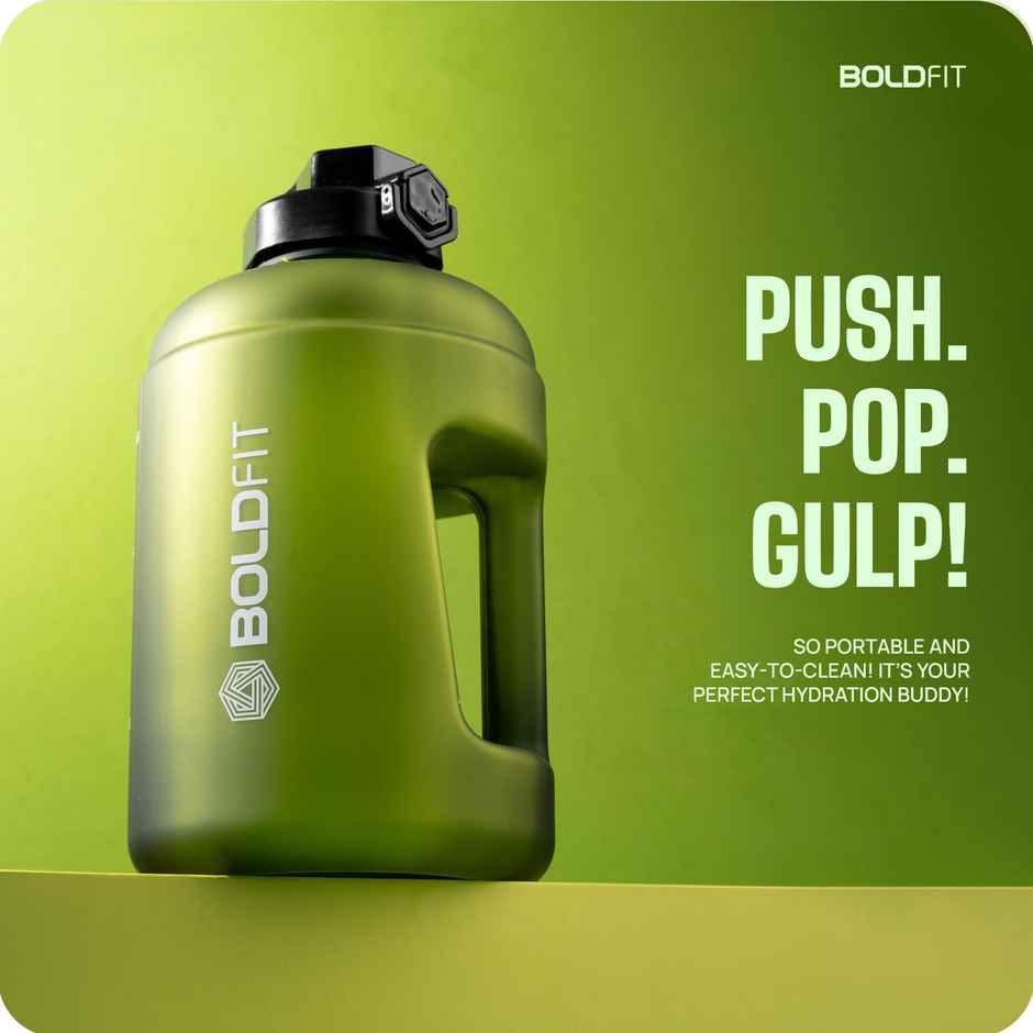 Boldfit Gym Gallon Bottle For Men & Women | 2.5 L | Army Green