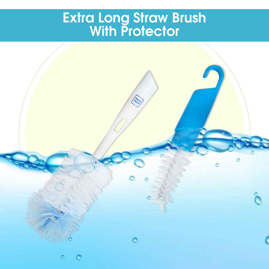 Mee Mee Bottle and Nipple Cleaning Brush with 360-degree Rotary Handle | Blue