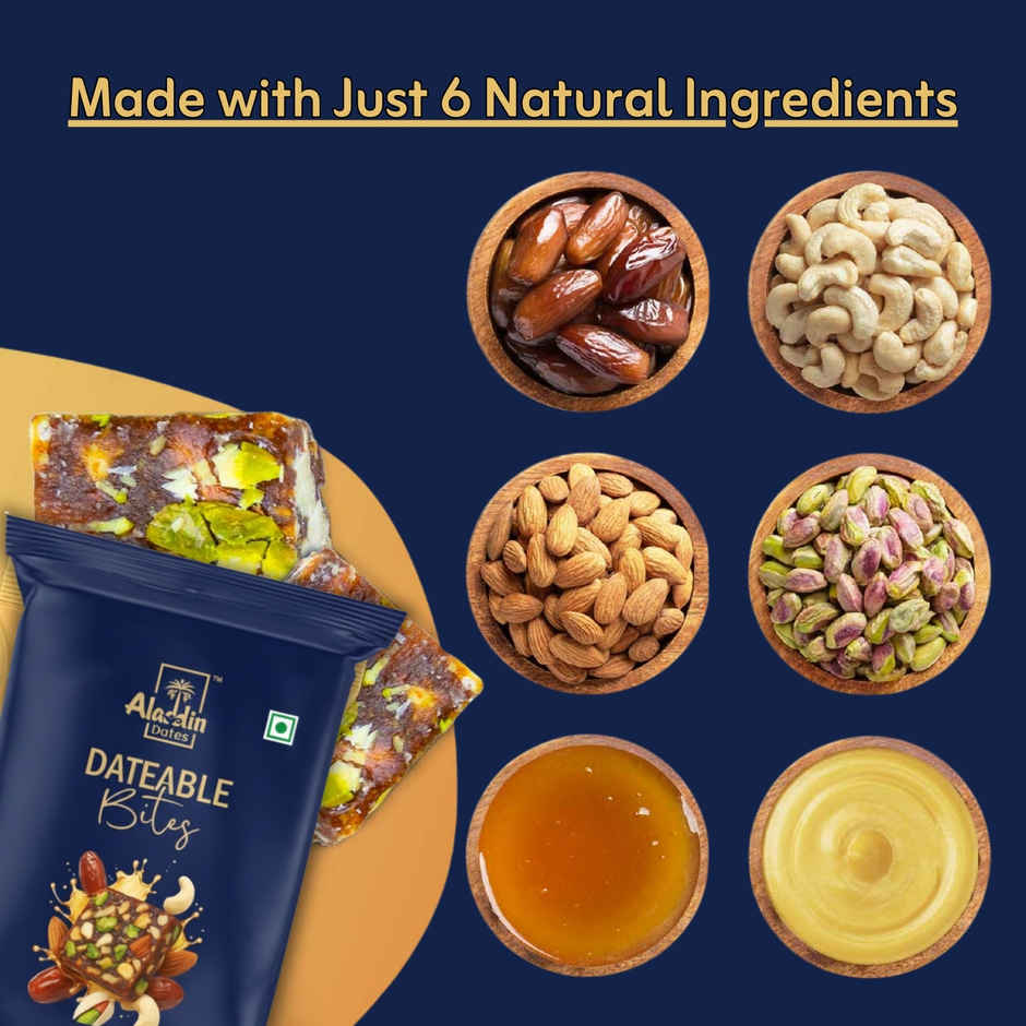 Aladdin Dates Dateable Bites Dry Fruit Barfi