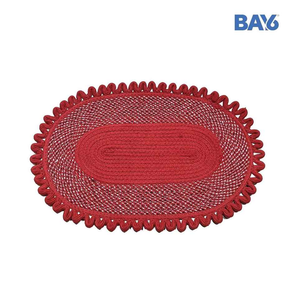 BAY6 Acrylic Oval Doormat Set | 40 x 60 cm - Red