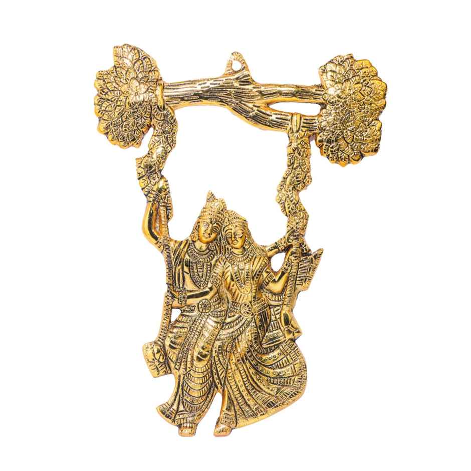 Devnidhii Radha Krishan on Jhula Wall Hanging in Gold Polish