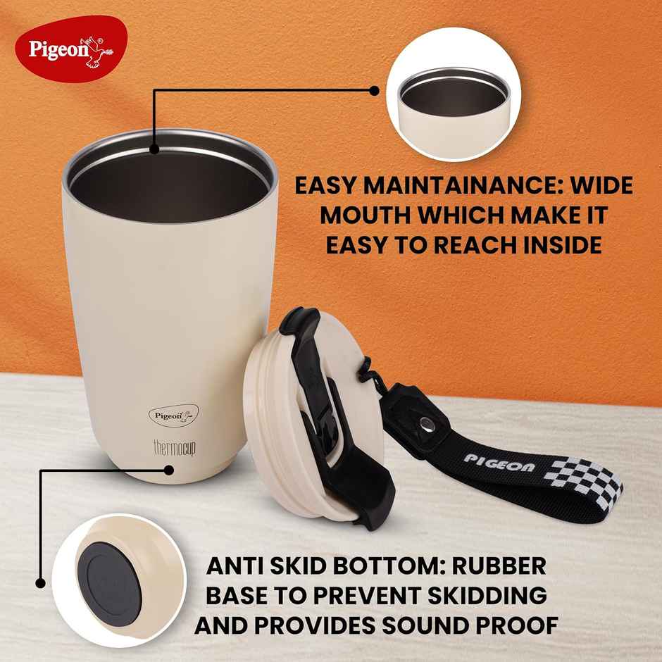 Pigeon Vaccum Thermo Stainless Steel White Cup - 400 ml