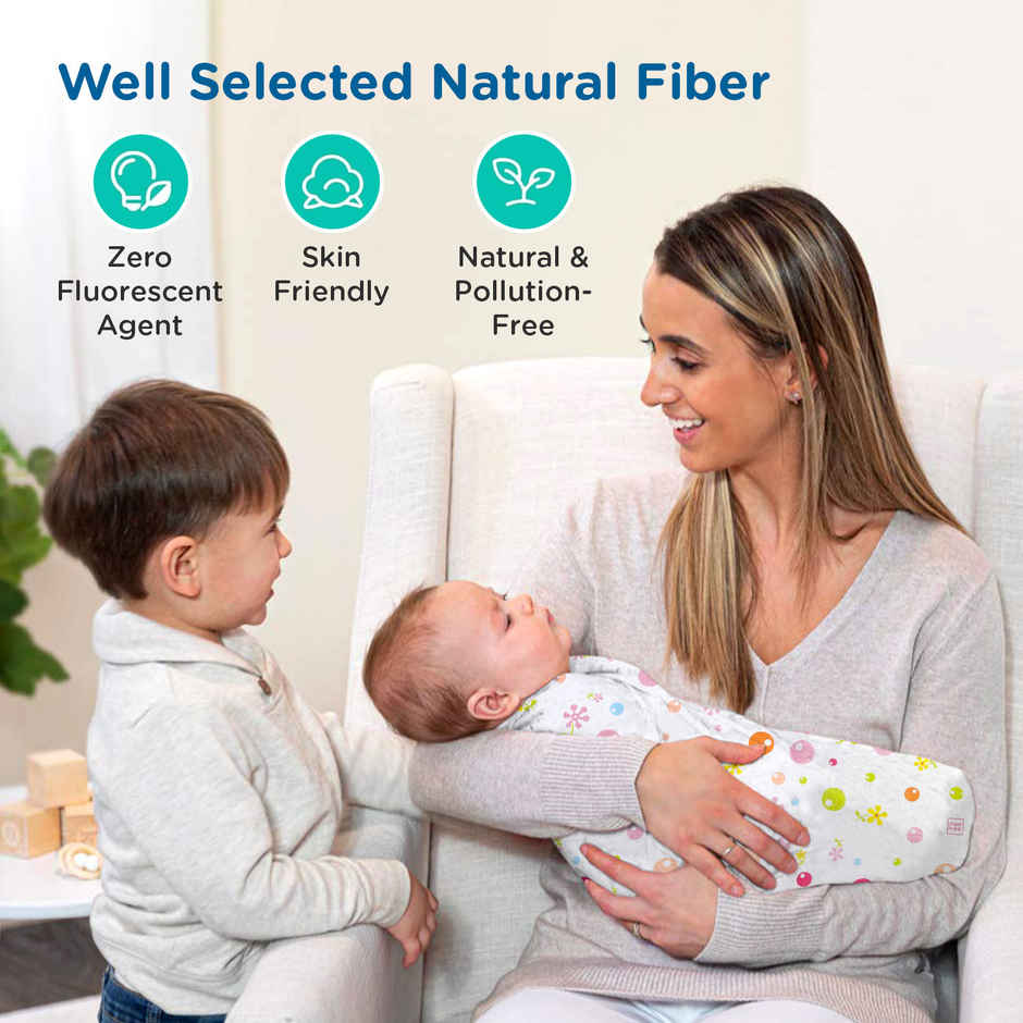 Mee Mee Muslin Cotton Baby Swaddle Wrappers | Assorted Multicolour 